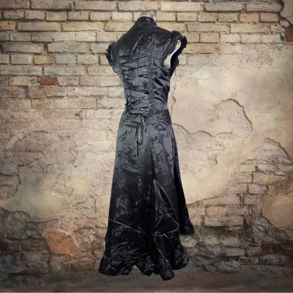 Jawbreaker Gothic Victorian Edwardian Prom Ball Witch Black Dress L - Picture 9 of 9
